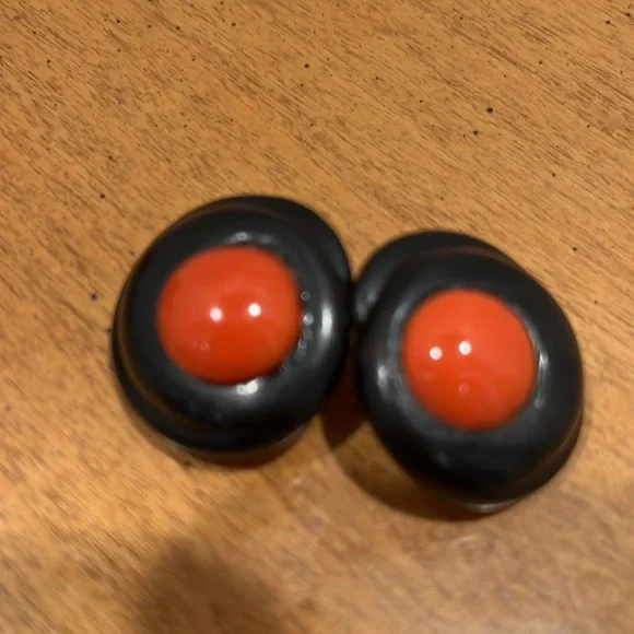 Patricia Von Musulinpre- loved vintage silver with ebony wood & coral earrings